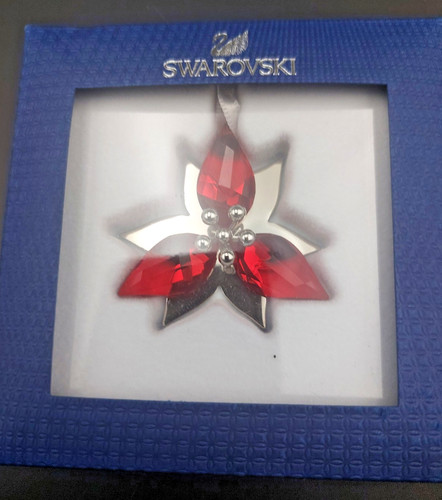 Swarovski poinsettia silver - swarovski,
