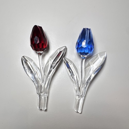 Swarovski two roses - blue, and