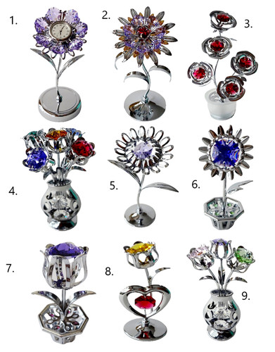 Crystocraft flower ornaments - flower,
