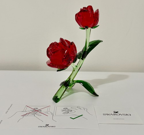 Swarovski crystal flowers red - swarovski,