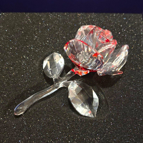 Swarovski faceted crystal rose - faceted,